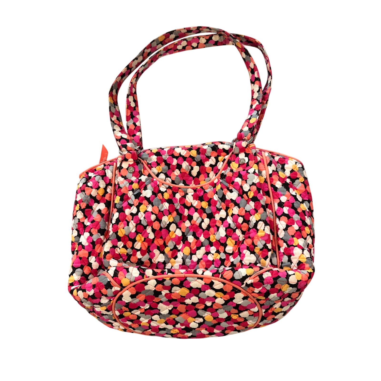Vera Bradley Tote Bag Womens Medium Pink Confetti Quilted Cotton Shoulder Bag